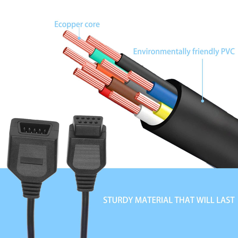 9 Pin Controller Extension Cable for Classic Retro Game Consoles AV 620, HD 621, HD 821 Plug and Play Wired Video Game Controller Gamepad Extension Cable 5.8ft 2 Pack (cable-new-abc)