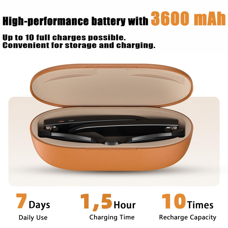 Smart AI Glasses with 4K HD Camera, 8MP Image Stabilization, Video Recording, Open Headphones, AI Image Recognition Simultaneous Translation/GPT Lens Detection and 3600 mAh Battery Compartment