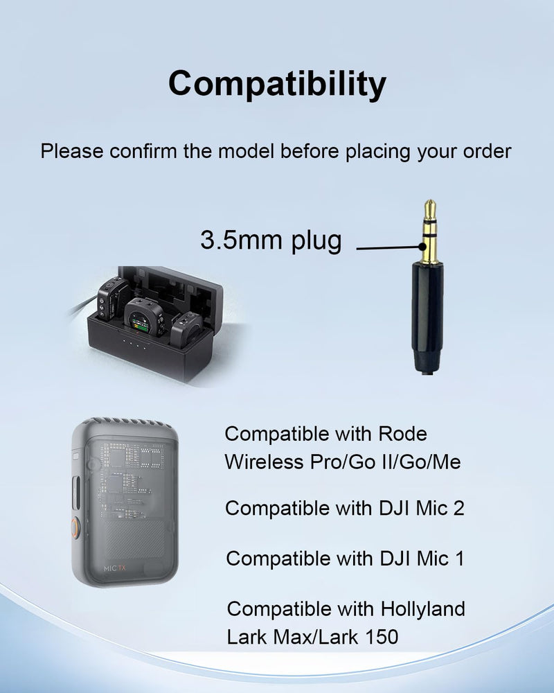 [AUSTRALIA] - Lavalier Lapel Microphone for DJI MIC 1/2 for Rode GO II Wireless Transmitter, 3.5mm Plug Straight-Headed Omnidirectional Condenser Wired Mics for YouTube Vlog Interview 3.5mm Plug Only for DJI Straight-headed 