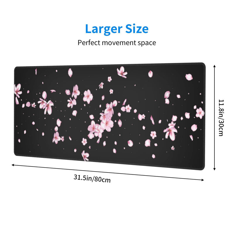 Japanese Cherry Blossom Flower Gaming Mouse Pad Large XL Desk Mat Long Extended Pads Big Mousepad for Home Office Decor Accessories 31.5 X 11.8 Inch Funky Japanese Sakura Blossom