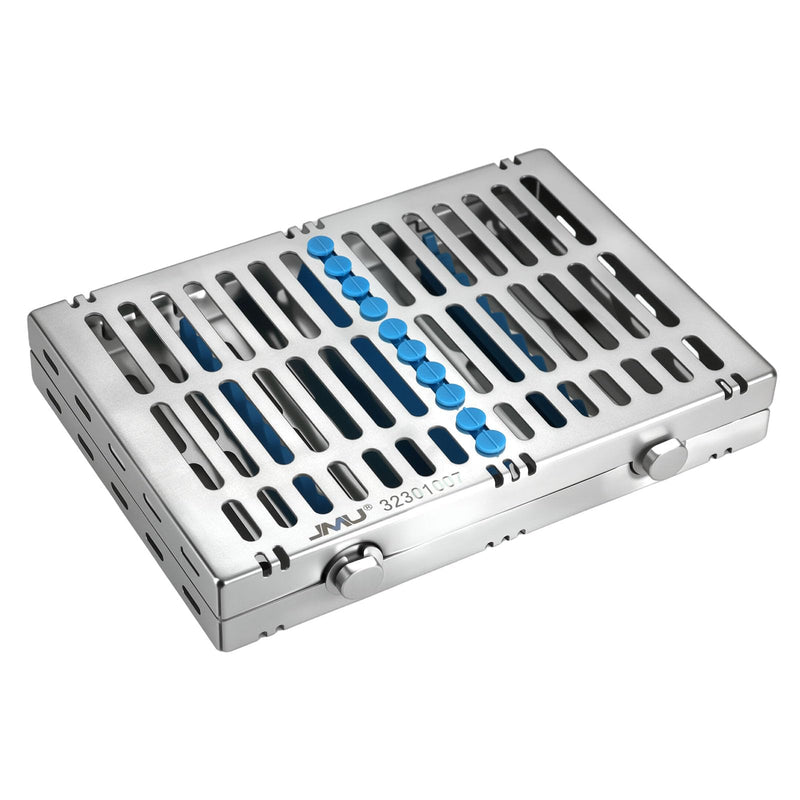 [AUSTRALIA] - JMU Dental Autoclave Sterilization Cassettes for 10 Instruments, Detachable Instrument Cassette Rack, Blue 1 