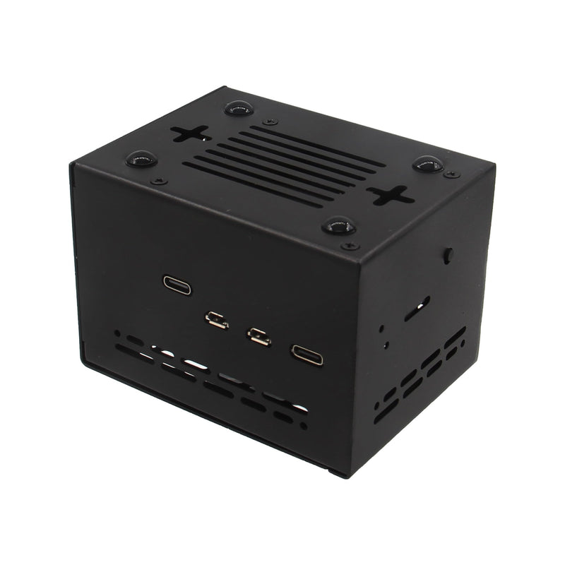 Geekworm X1200-C1 Metal Case for Raspberry Pi 5 and X1200 UPS | Compatible with Active Cooler & Top PCIe to M.2 NVMe SSD HAT