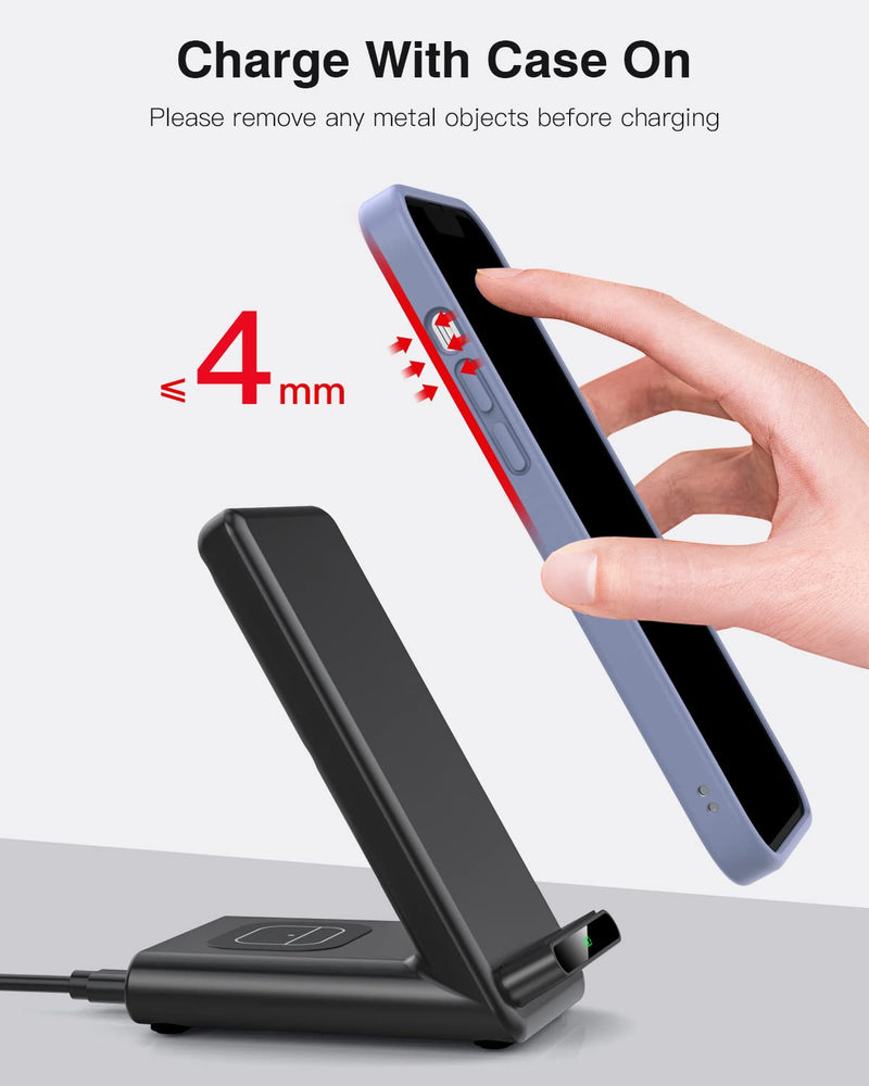 Wireless Charging Station,3 in 1 Wireless Charging Stand Made for Apple Watch Ultra 9 8 7 6 SE 5 4 3,Fast Wireless Charger Made for iPhone 15/Plus/Pro Max/14/13/12/11/X,for AirPods Pro(with Adapter) Black