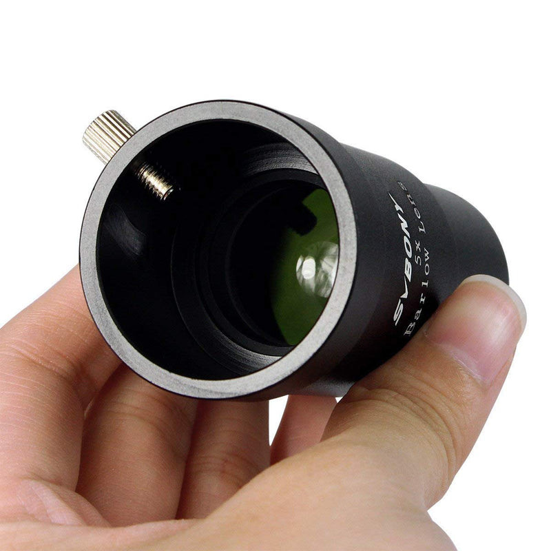 SVBONY Telescope Barlow Lens, 1.25 Inch Telescope Accessory, Fully Multi Coated Broadband Green Film Barlow Lens 5X for Telescope Eyepiece
