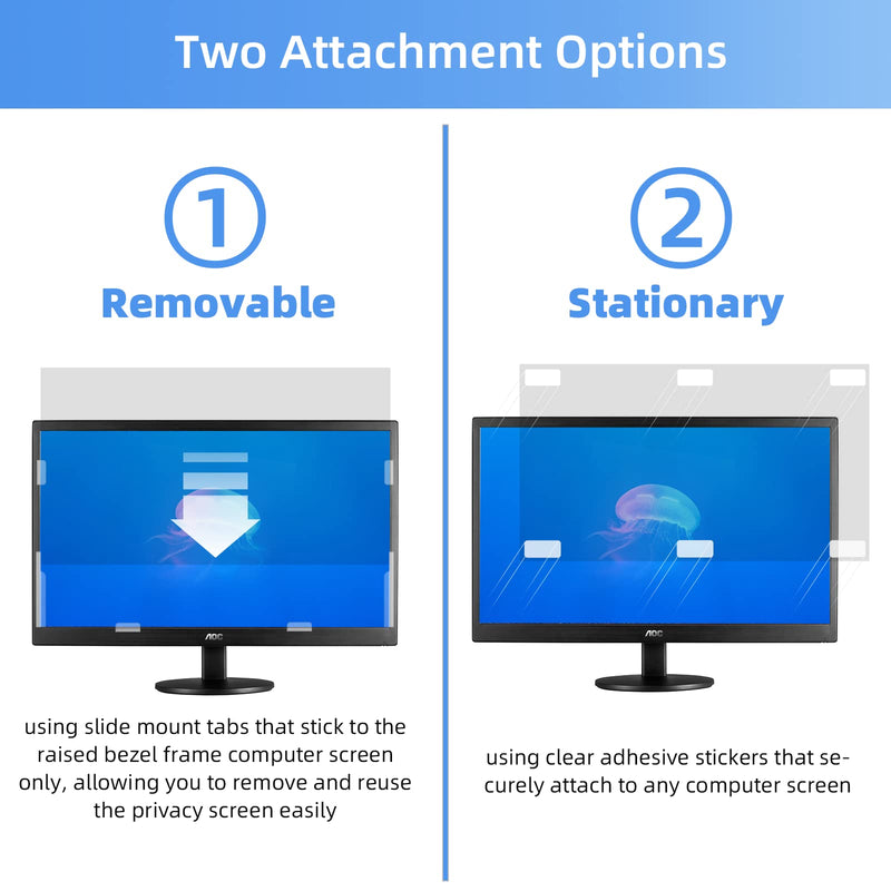 Computer Privacy Screen Filter 24 inches for 16:9 Aspect Widescreen Computer Monitor – Removable Anti Glare Blue Light Privacy Filter, Anti-Scratch Screen Protective Film, Computer Screen Privacy Shield 24 in 24'' Privacy Screen (16:9)
