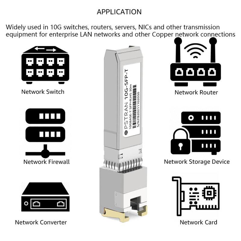 10GBASE-T SFP+ RJ45 Copper Transceiver Module Compatible with Mellanox MFM1T02A-T 10G SFP+ 30m Cat6a/7 10GBASE-T: 30m for Mellanox 1