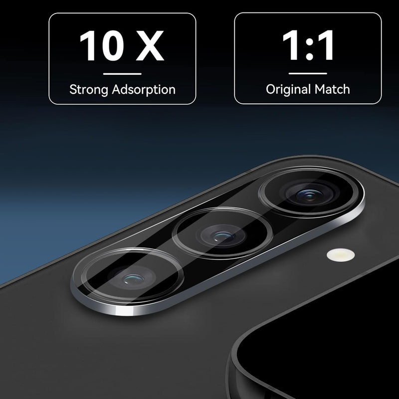 DEERLAMN (3-Packs for Samsung Galaxy S24 Camera Lens Protector(6.2 Inch),9H Hardness Anti Scratch Easy Installation Tempered Glass - Black