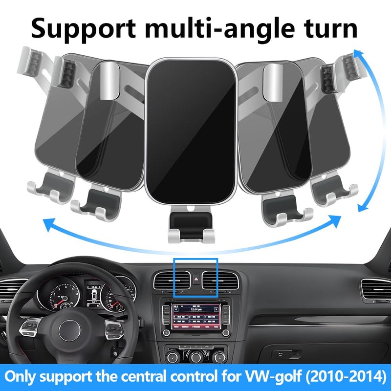 Car Phone Holder for Volkswagen Golf 2010 2011 2012 2013 2014 and VW Golf GTI 2010-2014 Auto Interior Accessories Best Cell Phones Mount Cellphone Mobile Cradle Charging Navigation Screen Stand for 2010-2014 VW Golf & VW Golf GTI