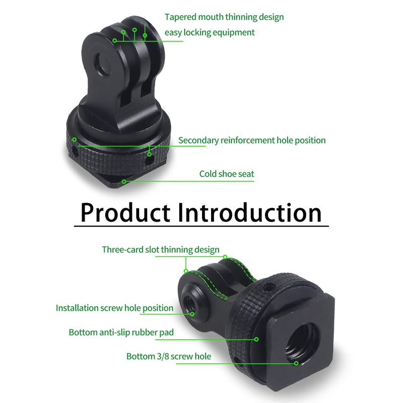 Tripod Screw to DSLR Camera Flash Cold Shoe Mount Adapter Compatible for GoPro 11/10/MAX/9/8/7/6/5/4/3+/3,DJI OSMO Action 2 3
