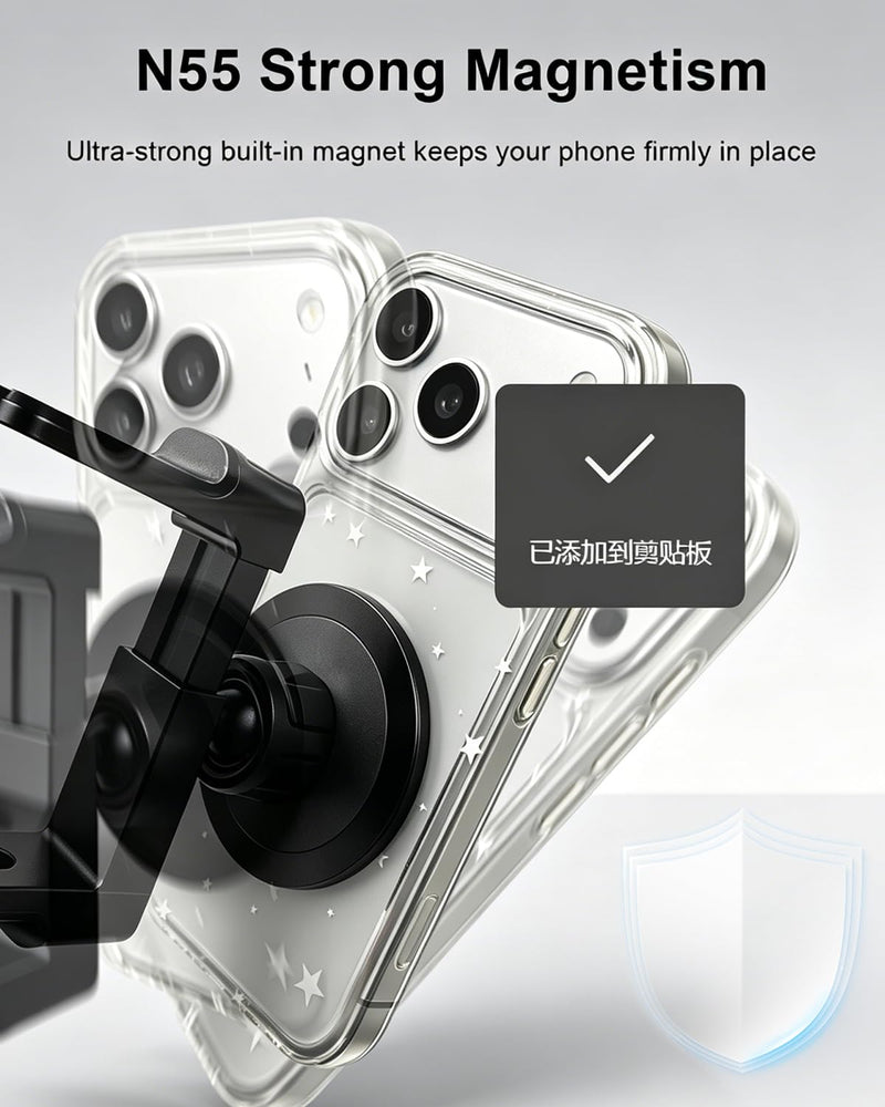 Magnetic Car Phone Holder for Mercedes Benz GLC, C-Class, E-Class | Round Air Vent Mount, Strong Magnets, 360 Adjustable, HandsFree, for iPhone 17 16 15 14 13 Pro Max, Black