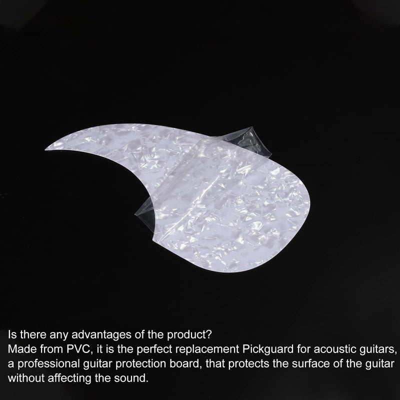 [AUSTRALIA] - PATIKIL Acoustic Guitar Pickguard Fit 41 Inch Self Adhesive Right Handed Acoustic-Electric Guitar Parts Water Drop Shape White Grey 