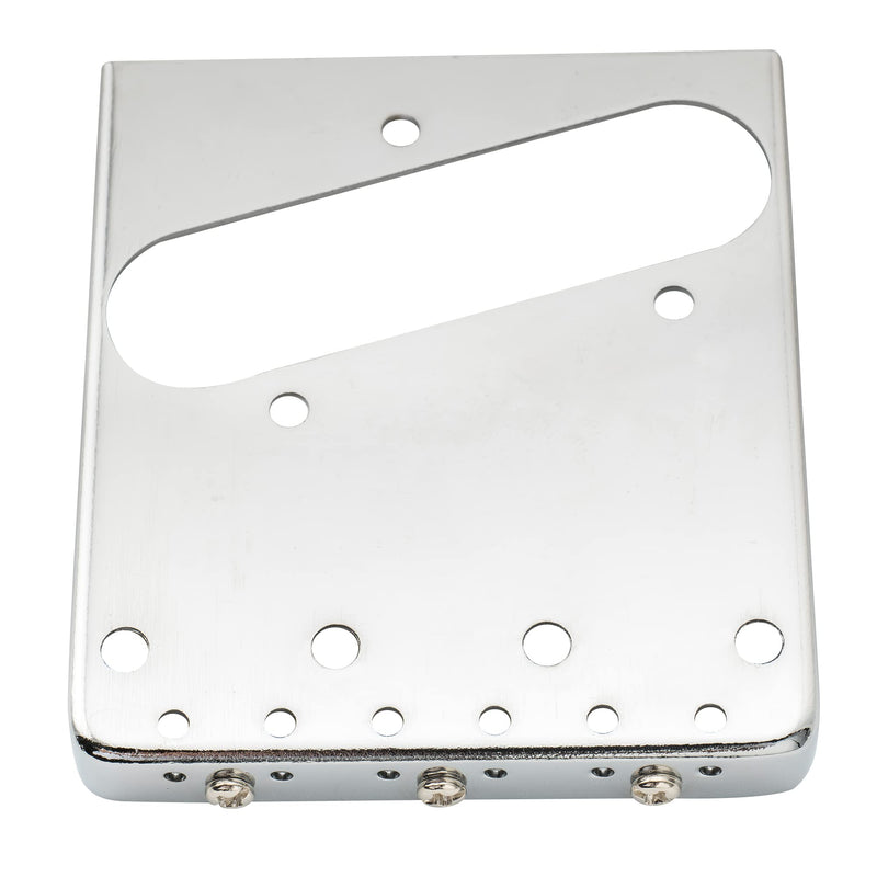 Wilkinson WTB Brass Compensated 3-Saddle Guitar Telecaster Bridge Assembly for Fender Tele Style Electric Guitar Replacement Parts, Chrome