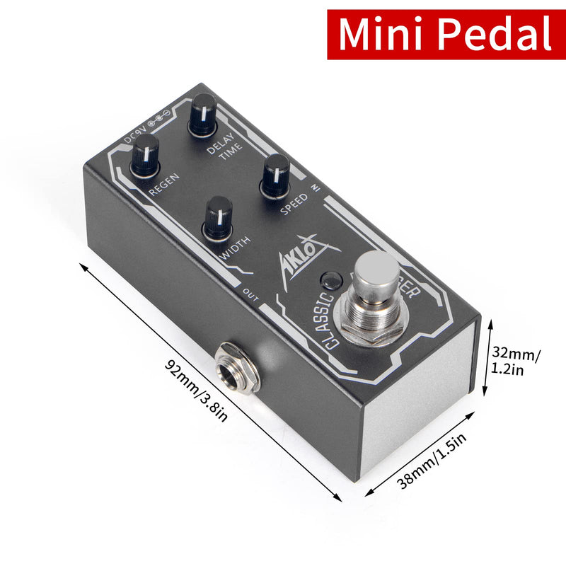 Classic Flanger Guitar Pedal, AKLOT Electric Effects Pedals Mini Single Type DC 9V True Bypass Classic Flanger