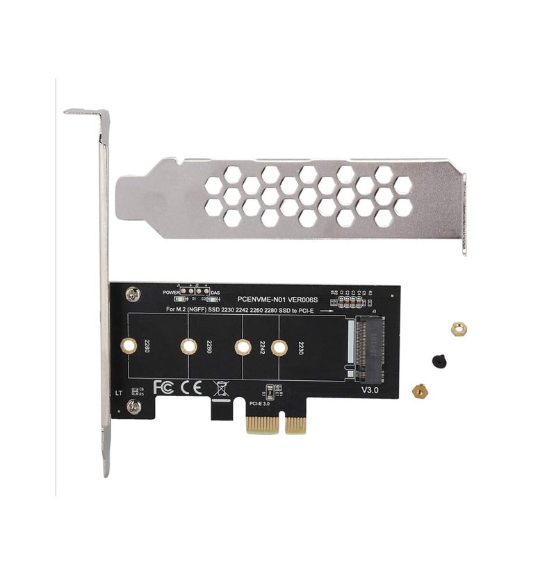 [AUSTRALIA] - NVME M.2 SSD M-Key to PCI-e 3.0 x1 Host Controller Expansion Card,Supports M2 NGFF PCI-e 3.0, 2.0 or 1.0, NVME or AHC 2280, 2260, 2242, 2230 Solid State Drives with Low Profile BRAC PCLE-KEY M Adapter 