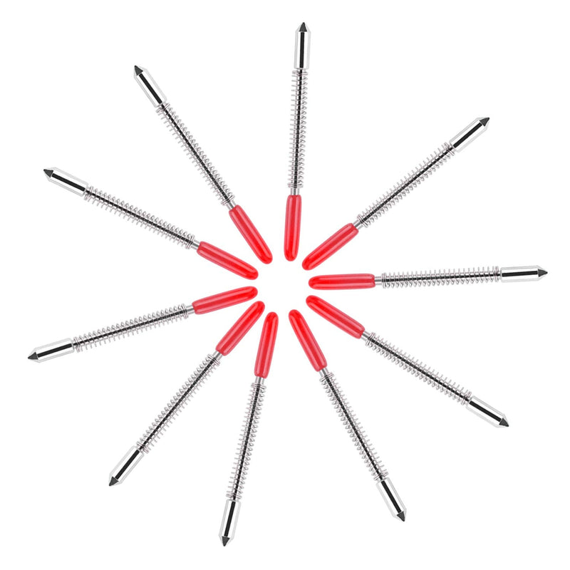HQMaster 45 Degree Vinyl Cutter Blades Lettering Blade for Graphtec Cutting Plotter, Red Cap Pack Of 10 with Springs 45°