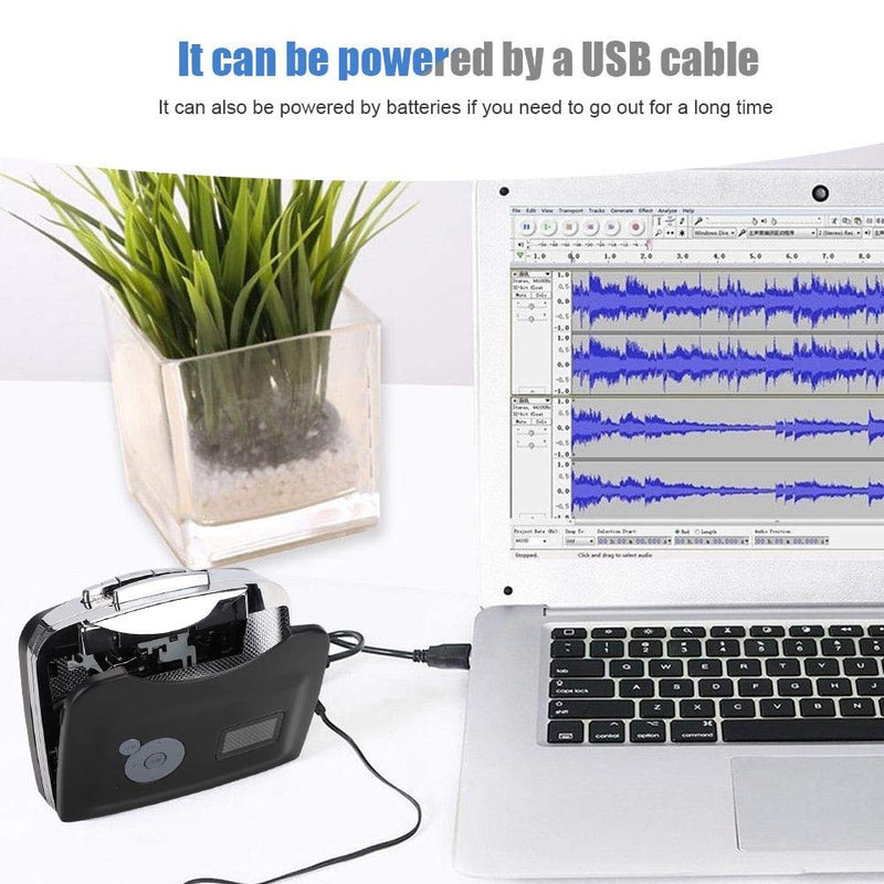 Portable Walkman Cassette Tape, USB Cassette to MP3 Converter Music Player, Audio Music Cassette Tape to Digital Converter Player with Earphone Compatible with Laptop/PC/USB Flash Drive