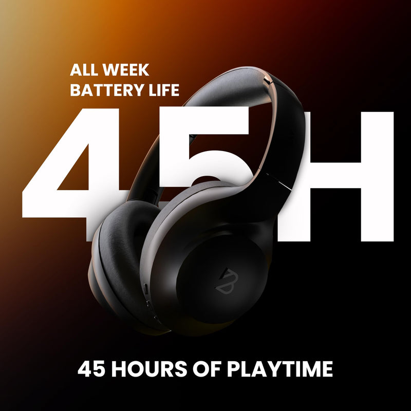 Back Bay Audio ClearCall 70 - Bluetooth Headphones with Microphone + Removable Boom Mic - Work Head Phones Wireless Bluetooth, Over Ear Headphones for Work from Home, Headset for Laptop Black