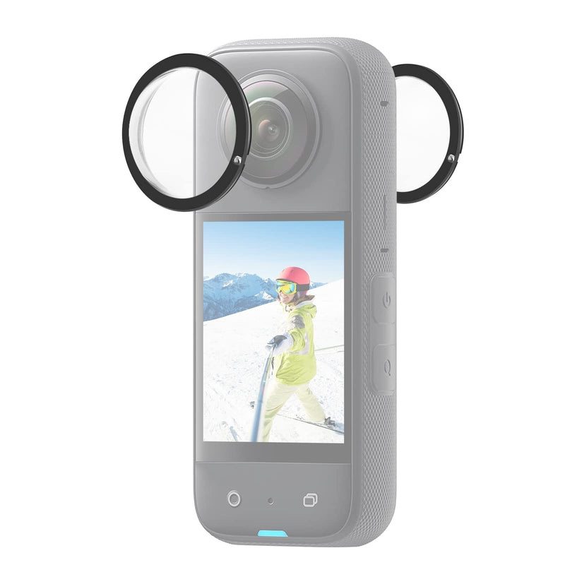 PULUZ Compatible for Insta360 X3 Sticky Lens Guards PC Protective Cover Cap for Insta 360 X3 Waterproof 360 Action Camera Accessories Insta360 X3 PC