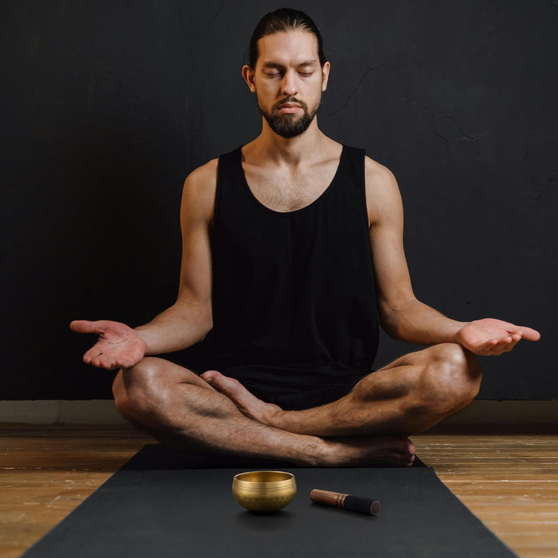 Tibetan Singing Bowl Set (3.15 Inch, copper) - Hand-Hammered, Perfect for Sound Bath, Yoga & Meditation Stress Relief, Comes with Gift Box, Free Palo Santo Wood + California White Sage Type2 Copper Singing Bowl Set with Gift Box Ø3.15 Inch