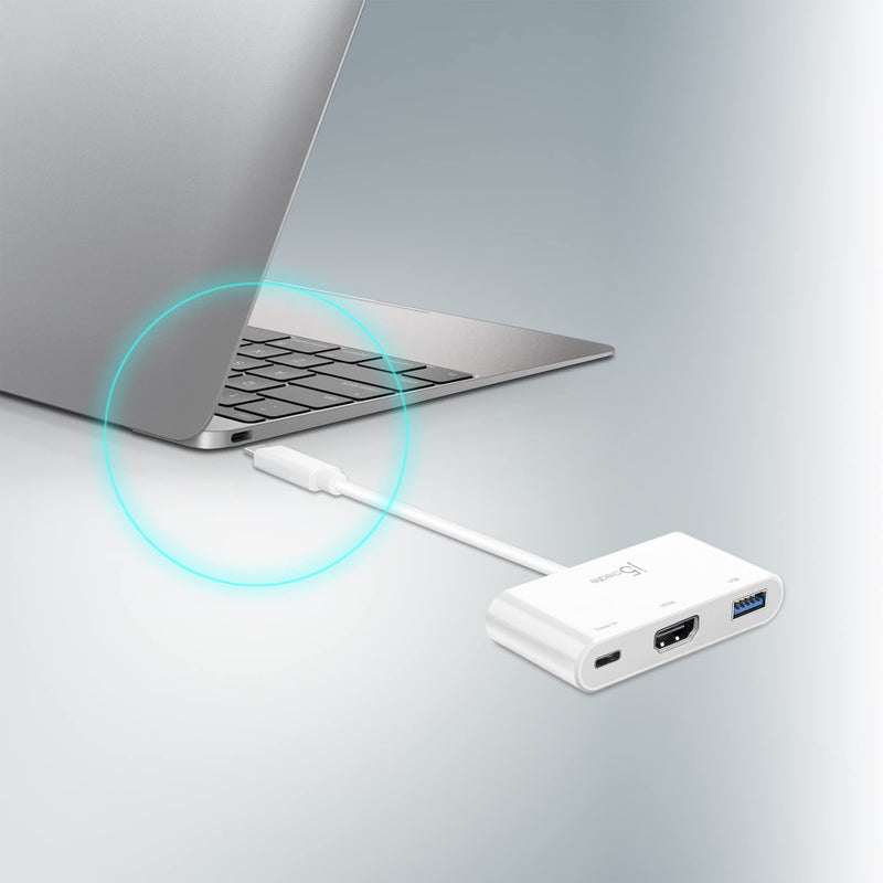 j5create USB Type-C to 4K HDMI and USB-A 3.0 with PD 100W | Pass-Through Charging, for MacBook, Chromebook, iPad Pro or USB-C Laptop (JCA379)