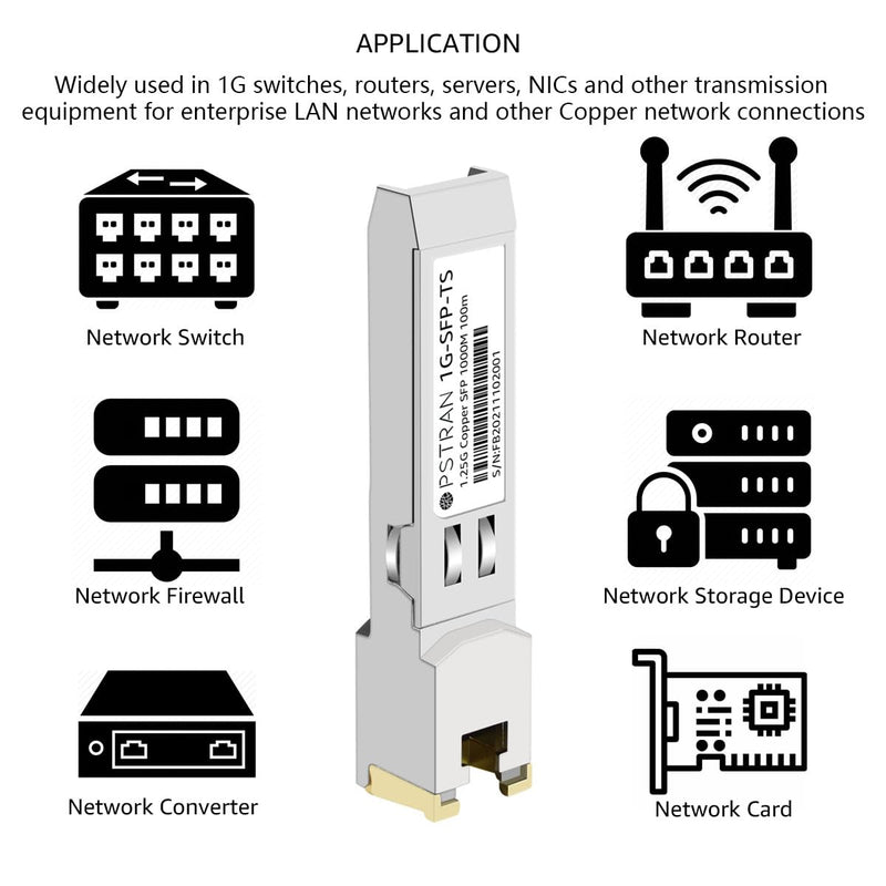 1000BASE-T SFP RJ45 Copper Transceiver Module Compatible with Fortinet FS-TRAN-GC FG-TRAN-GC FR-TRAN-GC 100m Cat5e/6 1000BASE-T: 100m for Fortinet 1