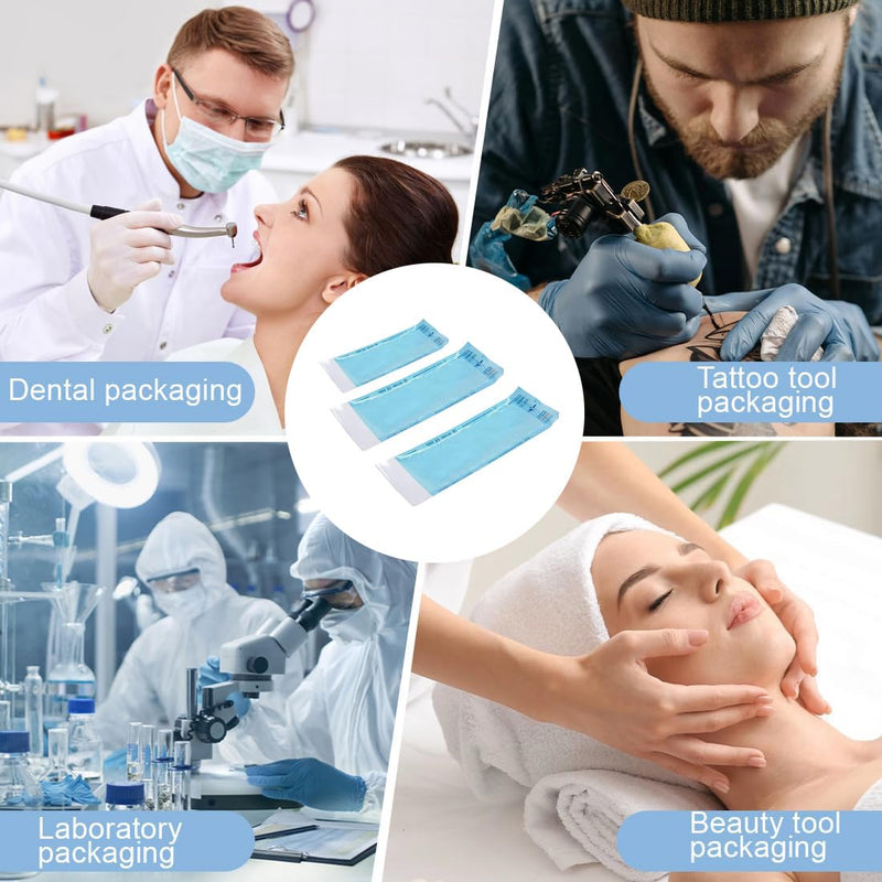 Pack of 150 Sterilisation Bags, Self-Sealing Sterilisation Bags for Dental Tools, Tattoos or Manicures, Sterilisation Bags, Teri Bags for Autoclave, Autoclave Bags