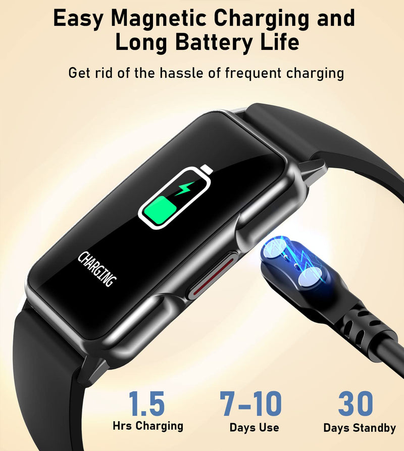 Smart Watch Health Fitness Tracker with 24/7 Heart Rate, Blood Oxygen Blood Pressure Sleep Monitor, 115 Sports Modes, Step Calorie Counter Pedometer IP68 Waterproof for Android and iPhone Women Men Black