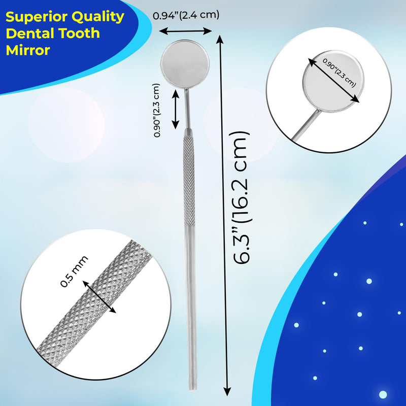 SS INSTRUMENTX Dental Mirror with Handle Dental Stainless Steel Dentist Tools for Teeth Cleaning Inspection Oral Hygiene Mouth Mirror for Daily Use CE