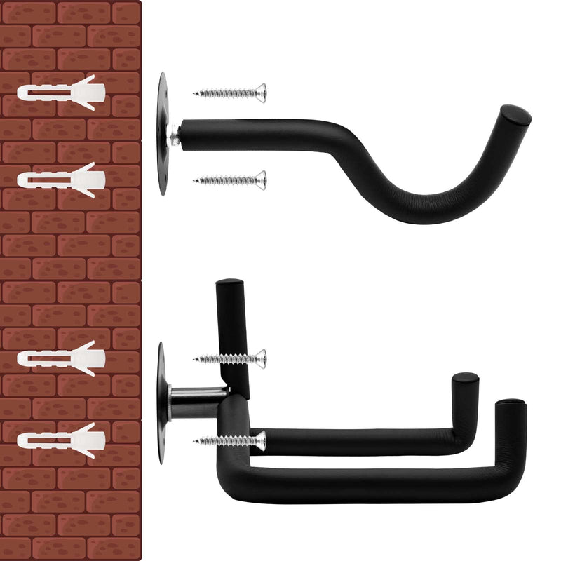 Guitar Stand Wall Mount 2 Pack, Guitar Storage Display Rack for 2 Guitars Acoustic/Electric Guitar/Classical Guitar on Wall Hook