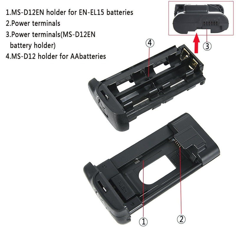DSTE MB-D12 MBD12 Multi Power Battery Grip Compatible with Nikon D800 D800E D810 Digital SLR Camera as EN-EL15