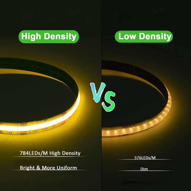 [AUSTRALIA] - JOYLIT 24V RGBW COB LED Strip Lights 16.4FT/5M RGB + 6000K Cool White Dual Mode, Flexible 784 LEDs/M High Density Dotless Tape Light for Indoor, Bedroom, Kitchen, Home Theater Lighting (Light Only) RGB+6000K 
