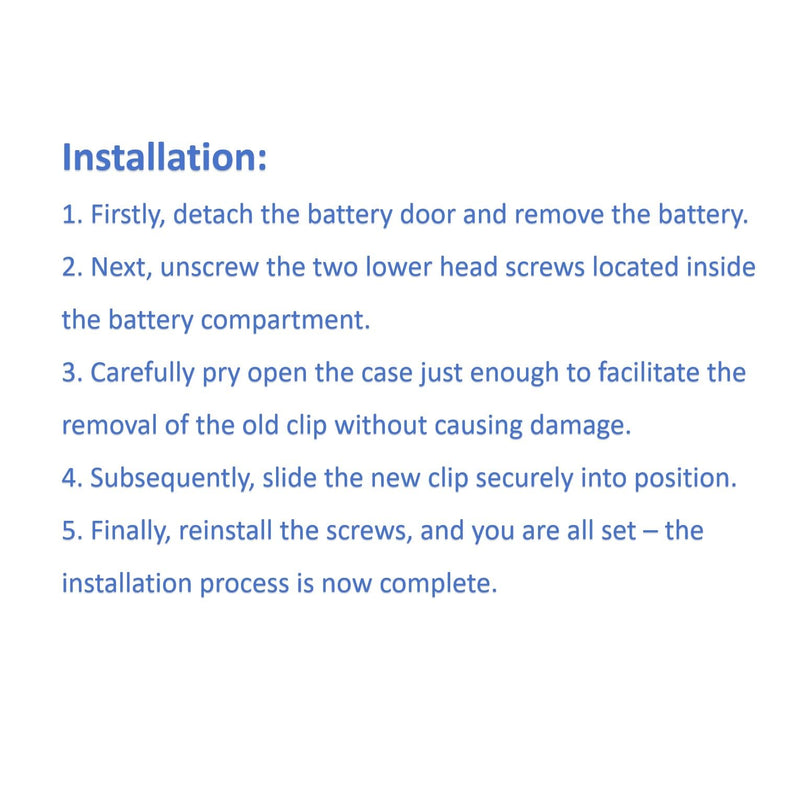 [AUSTRALIA] - Battery Cover Replacement for Uniden SDS100 Battery Door Clip Lock Latch with Hinge Pins for Uniden SDS100 