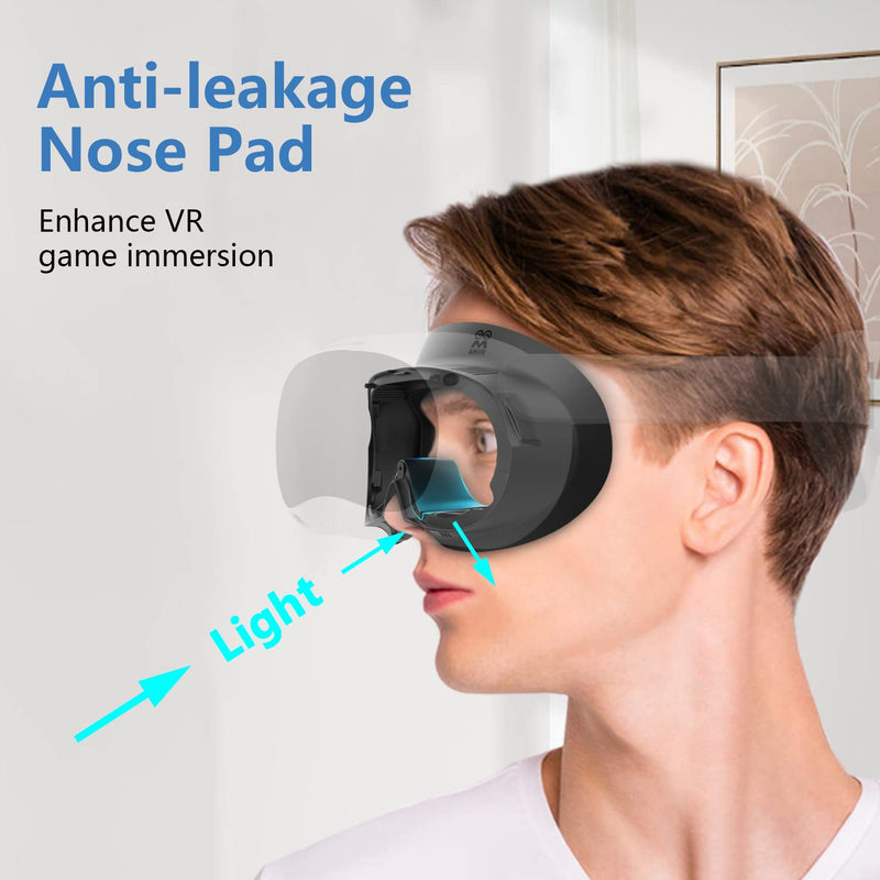 AMVR Face Cover for Pico 4/Pico 4 Ultra, Resilient Vent Leather Face Pad Replacement Soft Facial Cushion Interface Bracket Set Washable Lightproof Comfortable VR Accessories（Black, 3-in-1） 12MM