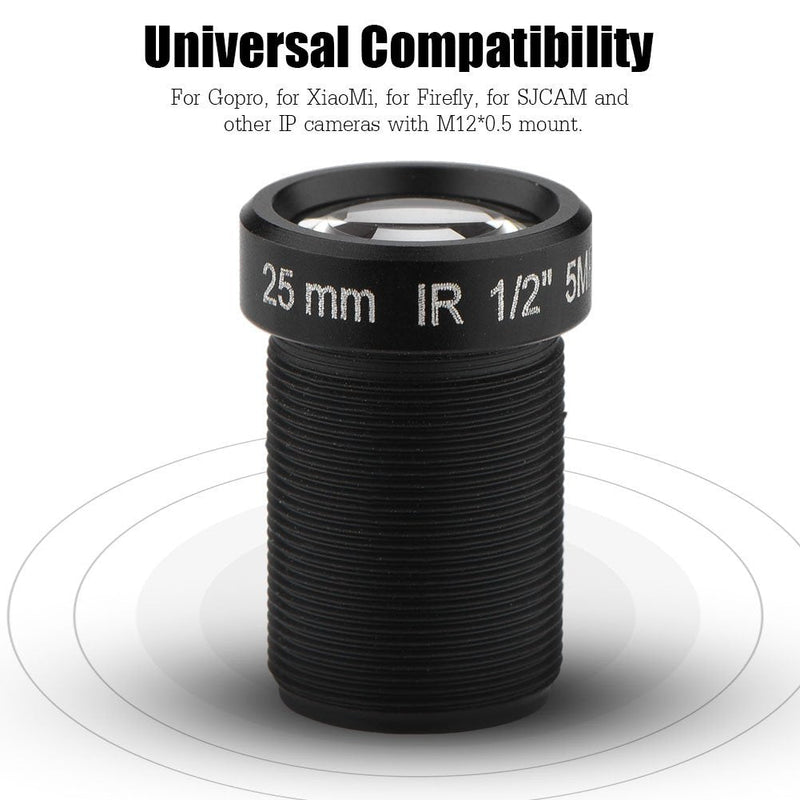 HD CCTV Camera Lens, 5 Million Pixels and 25mm Focal Length Have IR Night Vision Function Universal Compatibility Gives You a 24-Hour Default