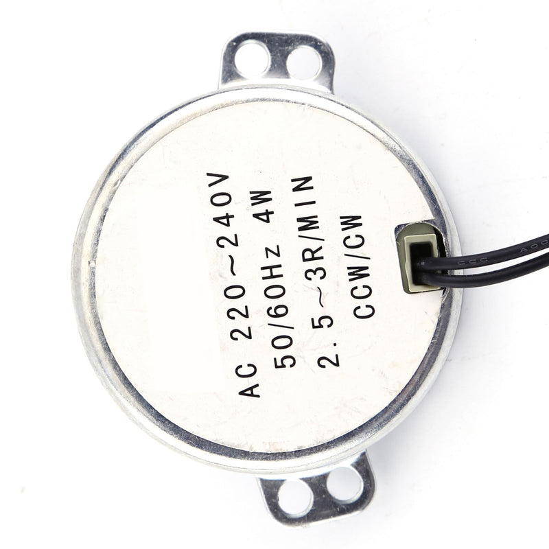 Synchronous Motor, 50/60Hz Frequency 220-240V AC Synchronous Motor Gear Motor 4W Gear Motor CW/CCW, Pyramid Motor Quiet for Microwave Oven Turntable (2.5-3RPM) 2,5–3 U/min