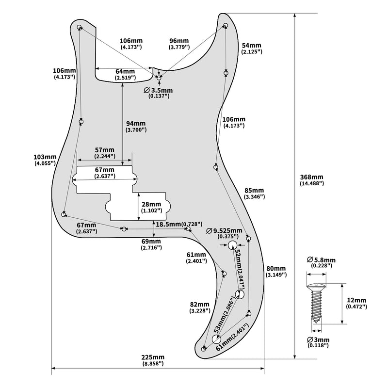 [AUSTRALIA] - Banworks CNC Processed Aluminum Precision Bass Pickguard 1.5mm-Thick 1 Ply 13-Hole Straight Edge P Bass PB Scratch Plate for USA/Mexican Modern Style Fender Ultra Precision Bass JT/HB-10 Red Aluminum Red 
