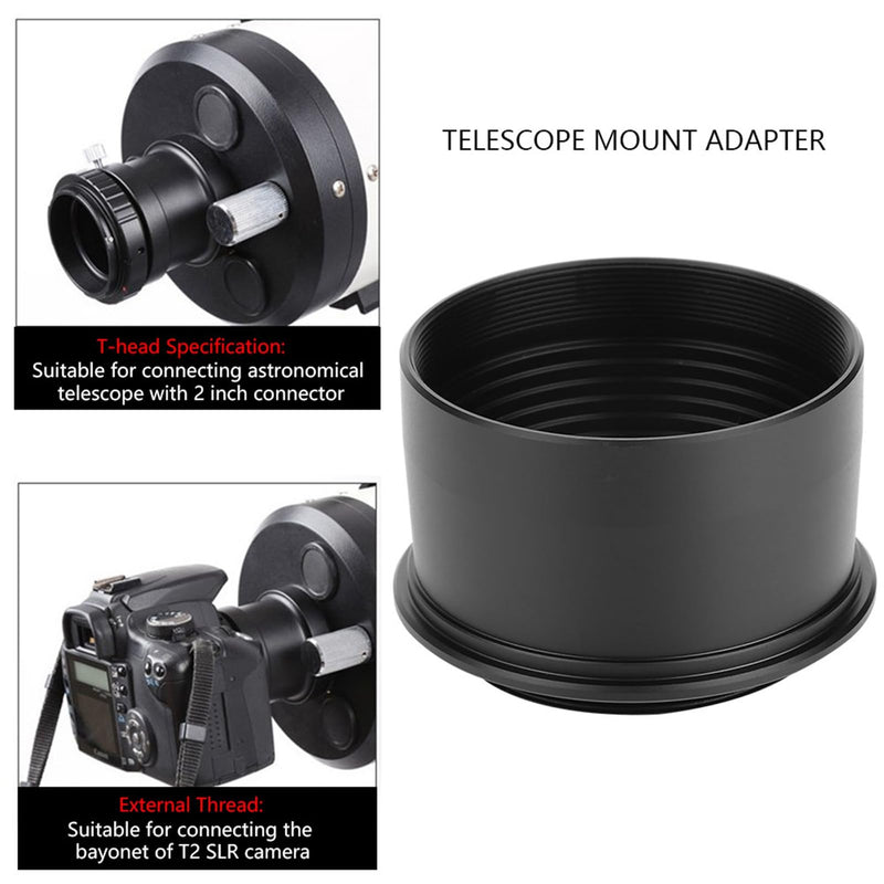 [AUSTRALIA] - Acouto 2" to T2 Extension Tube M420.75 Thread Astronomical Telescope Eyepiece Lens Camera Adapter Ring Extension Tube Mount Adapter Black 