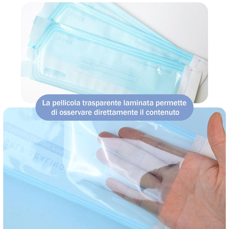 Esshogo 150pcs Sterilization Bags, Sterile PVC Bags, Autoclave Bags, Self Sealing Bags for Sterilization, Sterilization Bags
