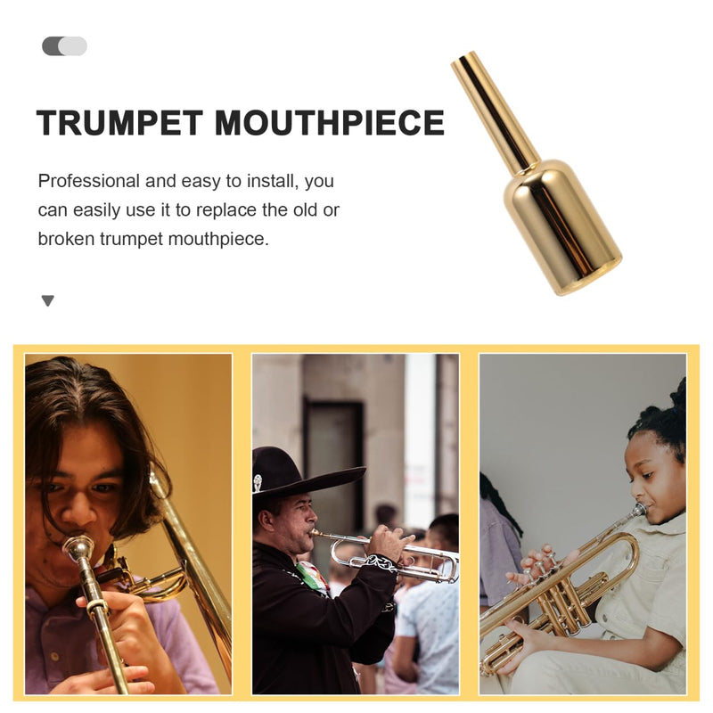 SUPVOX Gold-Plated Trumpet Mouthpiece 3.42X1.02 Inch Professional Brass Instrument Accessory Replacement Part for Elegant Sound and Comfortable Play 8.7X2.6X2.6CM 3C