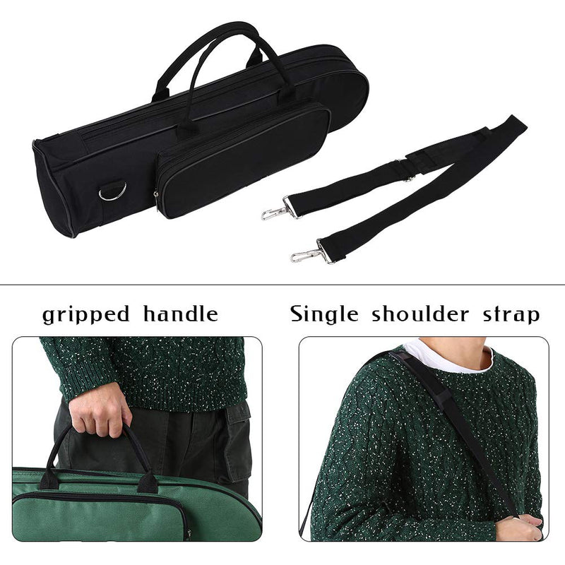 Alomejor Trumpet Bag Oxford Cloth Shockproof Trumpet Case with Shoulder Strap and Gripped Handle for Trumpeter Black