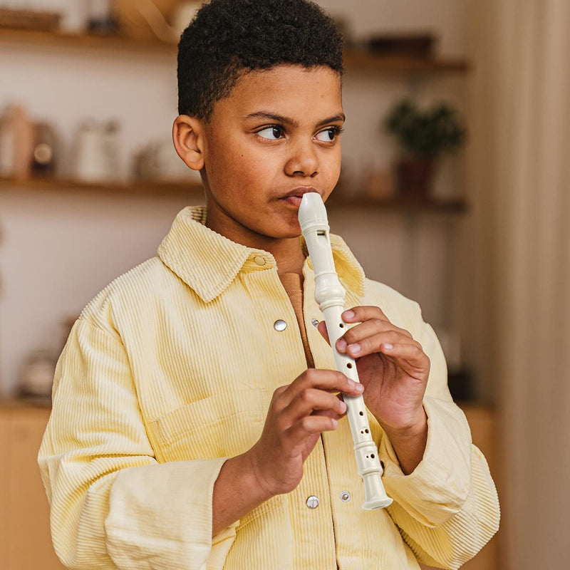 [AUSTRALIA] - Soprano Recorder C Key 8 Holes 3-Piece German style Baroque Fingering Recorder Instrument with Cleaning Rod and Storage Bag, for Beginners Kids students((2 Set Beige) 2 Set Beige 