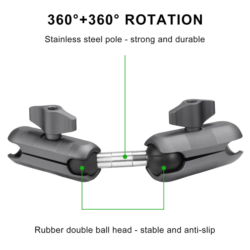 FANAUE Aluminum 25mm Ball to 20 mm Ball Adapter for Industry Standard Dual Ball Socket mounting arms Compatible with RAM Mounts B Size 1 inch Ball and Other GPS Devices with 20 mm Balls