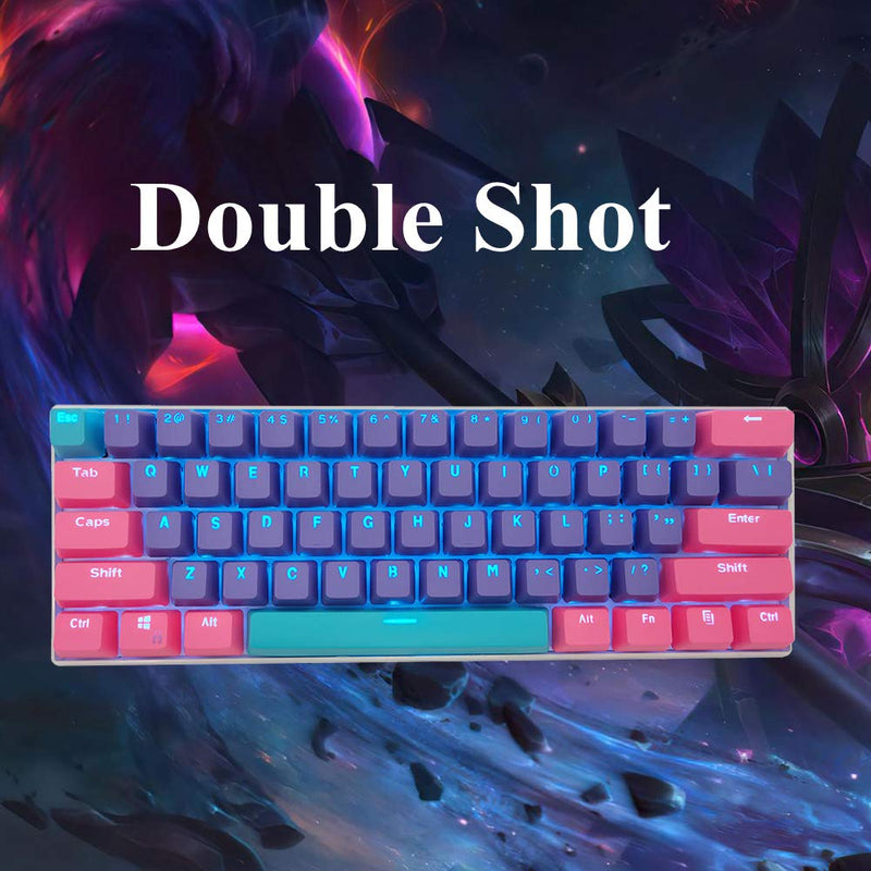 WHYSP 61 PBT Keycaps for 60 Percent Keyboard, Backlit Keycap Set for Mechanical Gaming Keyboard OEM Profile Blue Keycaps with Key Puller for Cherry MX Switches GK61(Peach) Peach