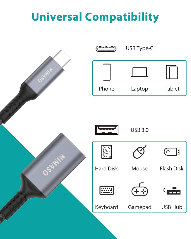 USB C to USB 3.0 Adapter [2 pack],NIMASO USB-C to USB Adapter,USB Type-C to USB,Thunderbolt 3 to USB Adapter OTG Cable for Macbook Pro/Air 2020/2018,iPad Pro 2020,Galaxy S20 S20+,Google Pixel and More GREY