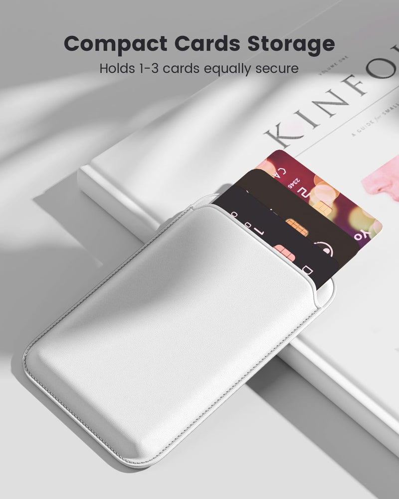 Magnetic Phone Wallet for Apple MagSafe, Card Wallet Holder for iPhone 15 Pro Max/15 Plus/15 Pro/15, 14 Pro Max/14 Plus/14 Pro/14, 13 Pro Max/13 Pro/13, 12 Pro Max/12 Pro/12, White