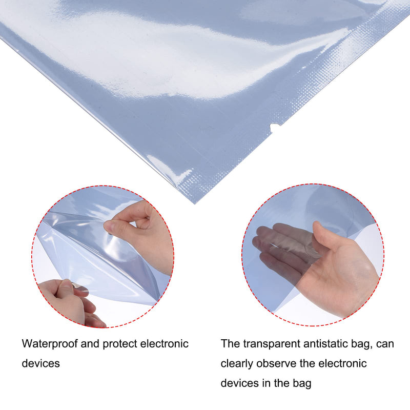 MECCANIXITY Anti Static Bags Shielding Bag 25pcs 8x12inch(20x30cm) Open Top with Labels for Hard Drive HDD SSD