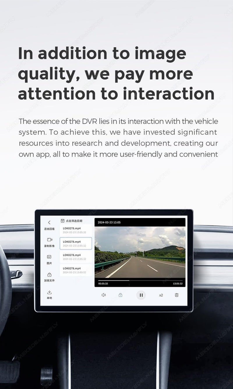 MekedeTech DUDUAUTO Car DVR Dash Cam for Aftermarket Android Radios | ADAS LDWS Navigation Auto Audio Voice Alarm Driving Video Recording