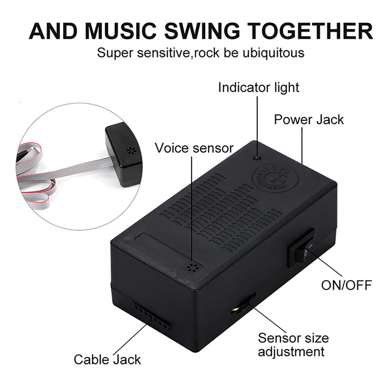 keeda Sound Music Activate Sensor Car Auto Sticker LED Light Equalizer Glow LED Light Audio Voice Rhythm Lamp (Firework, 90x25 cm) Firework