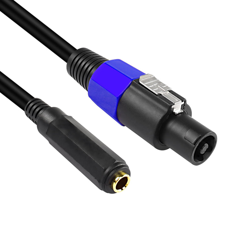 MEIRIYFA Professional Speakon to 1/4" Speaker Cables,Speakon Male to 1/4 Inch Female Audio Amplifier Speaker Cable with Twist Lock for DJ/PA Speaker Cord - 0.54m 6.35 Female