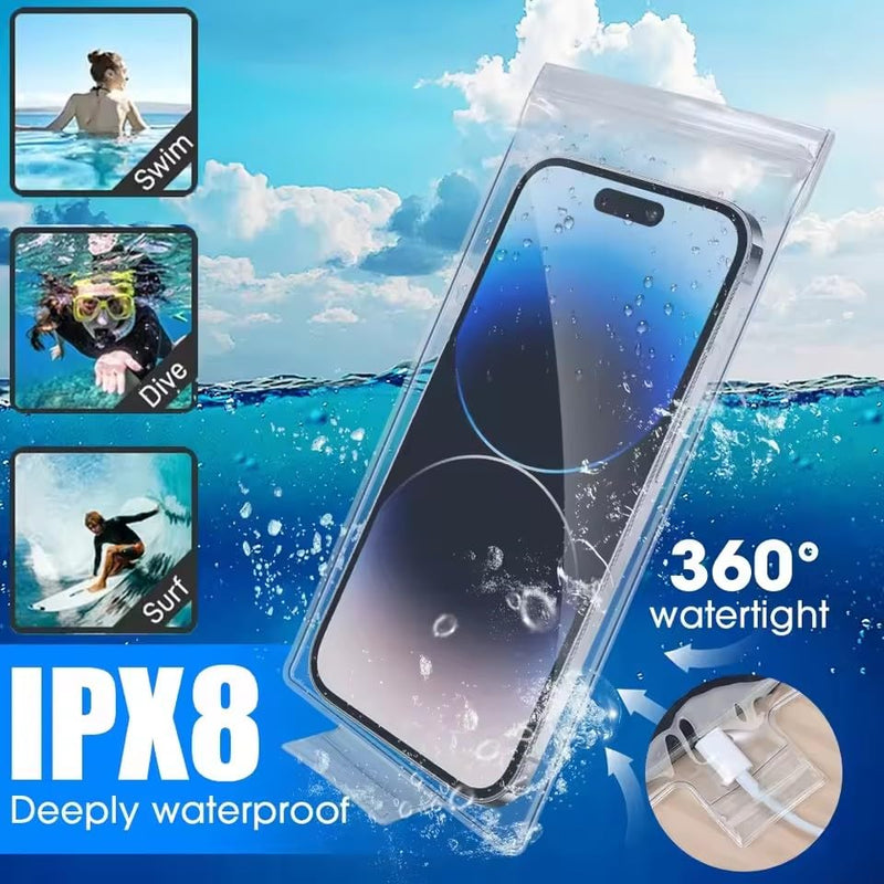4Pcs Universal Waterproof Phone Bag Motorcycle Charging Pouch Clear PVC Rainproof Case for Bike Scooter Handlebar Mount Accessories